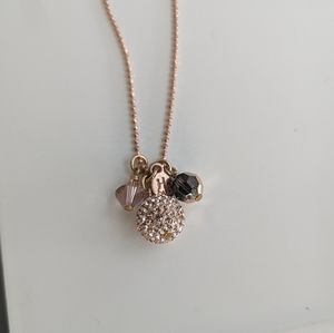 Hillberg & Berk Rose Gold Sparkle Ball Necklace Cluster